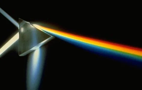 Here's a triangular prism refracting light