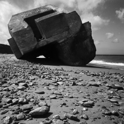 "We were intrigued by the World War II bunkers that were being drawn back into the water," Jane says. "It was like something from an ancient civilization, but darker."