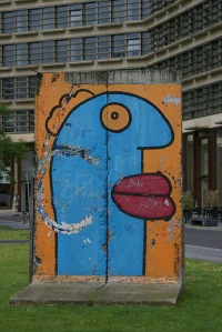 A piece of the Berlin with a Thierry Noir painting.