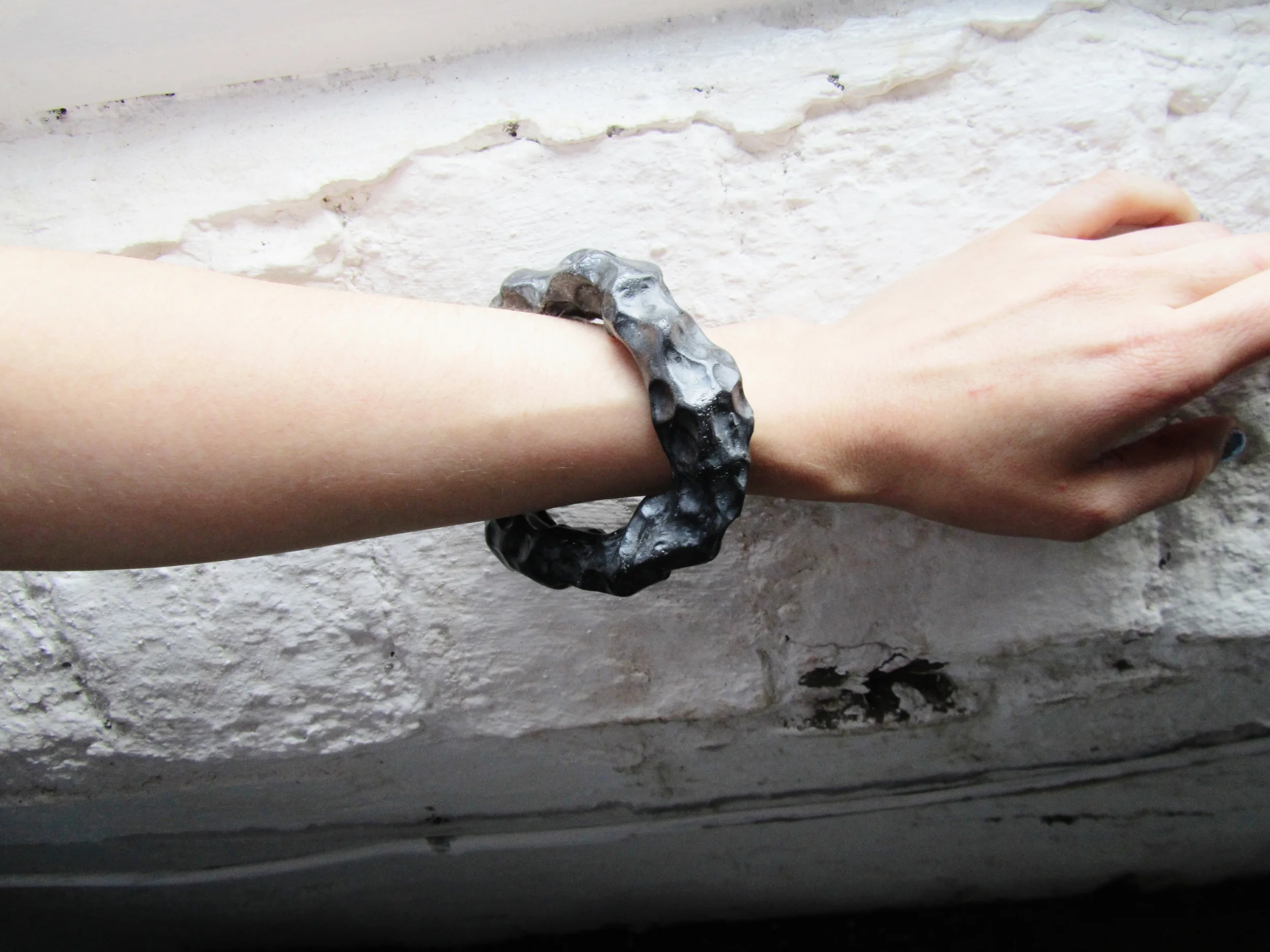 jade mellor bangle meteorite worn.JPG