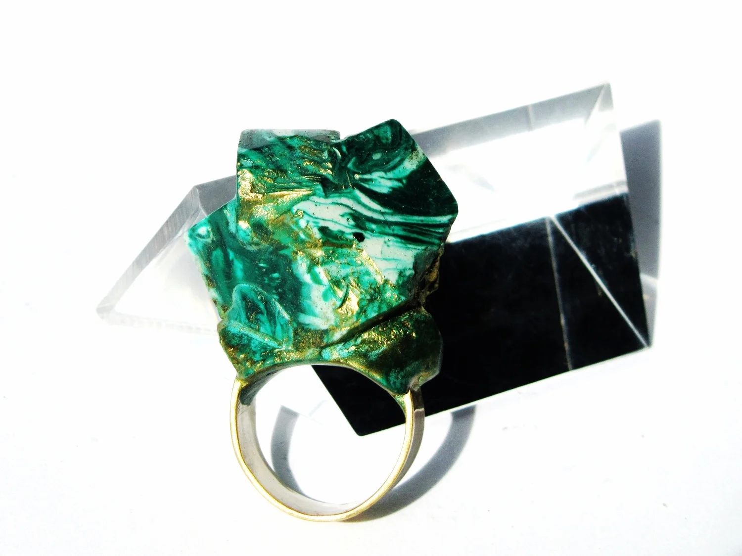 jade mellor green malachite cubed ring stacked statement.JPG