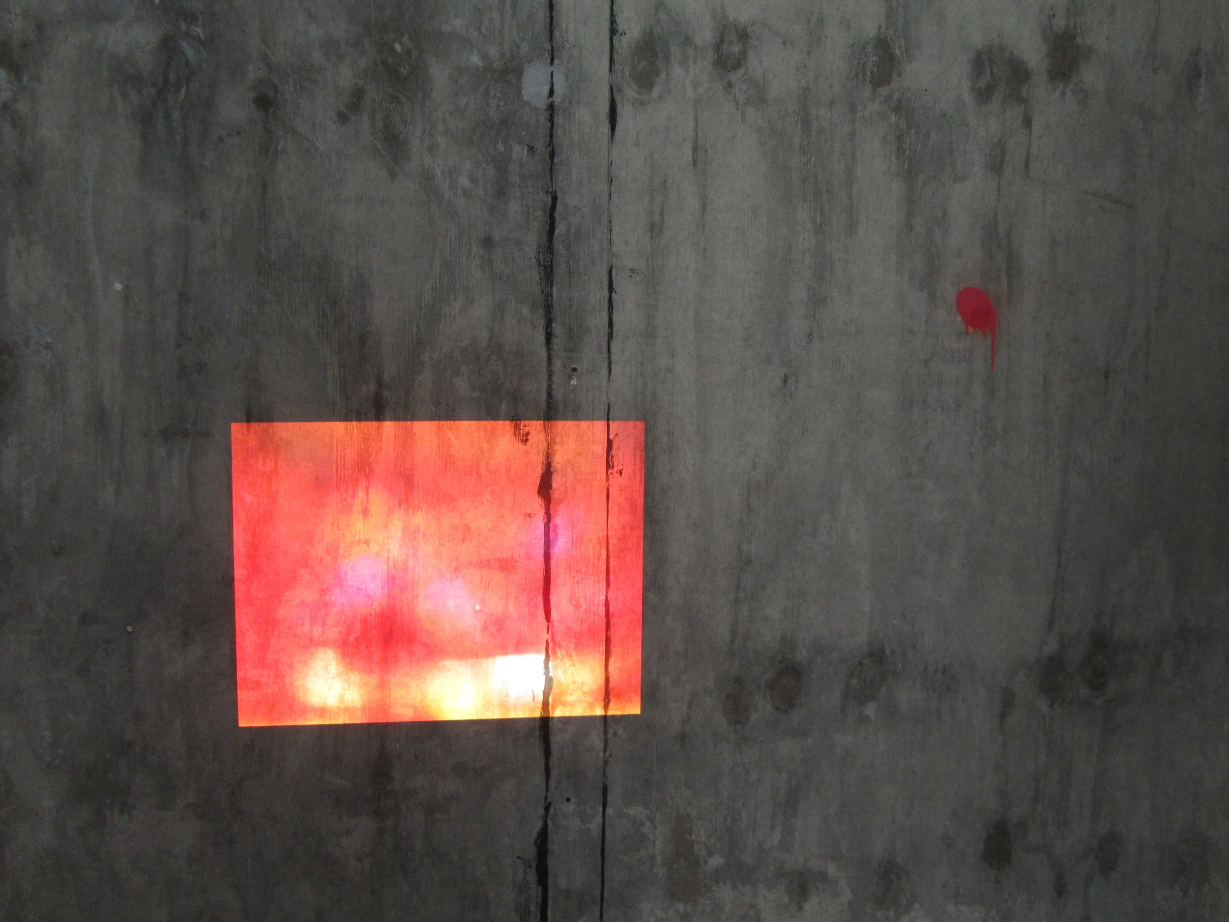 Holly Rowan Hesson's Riot 2014 Projects directly onto the bare grey walls.