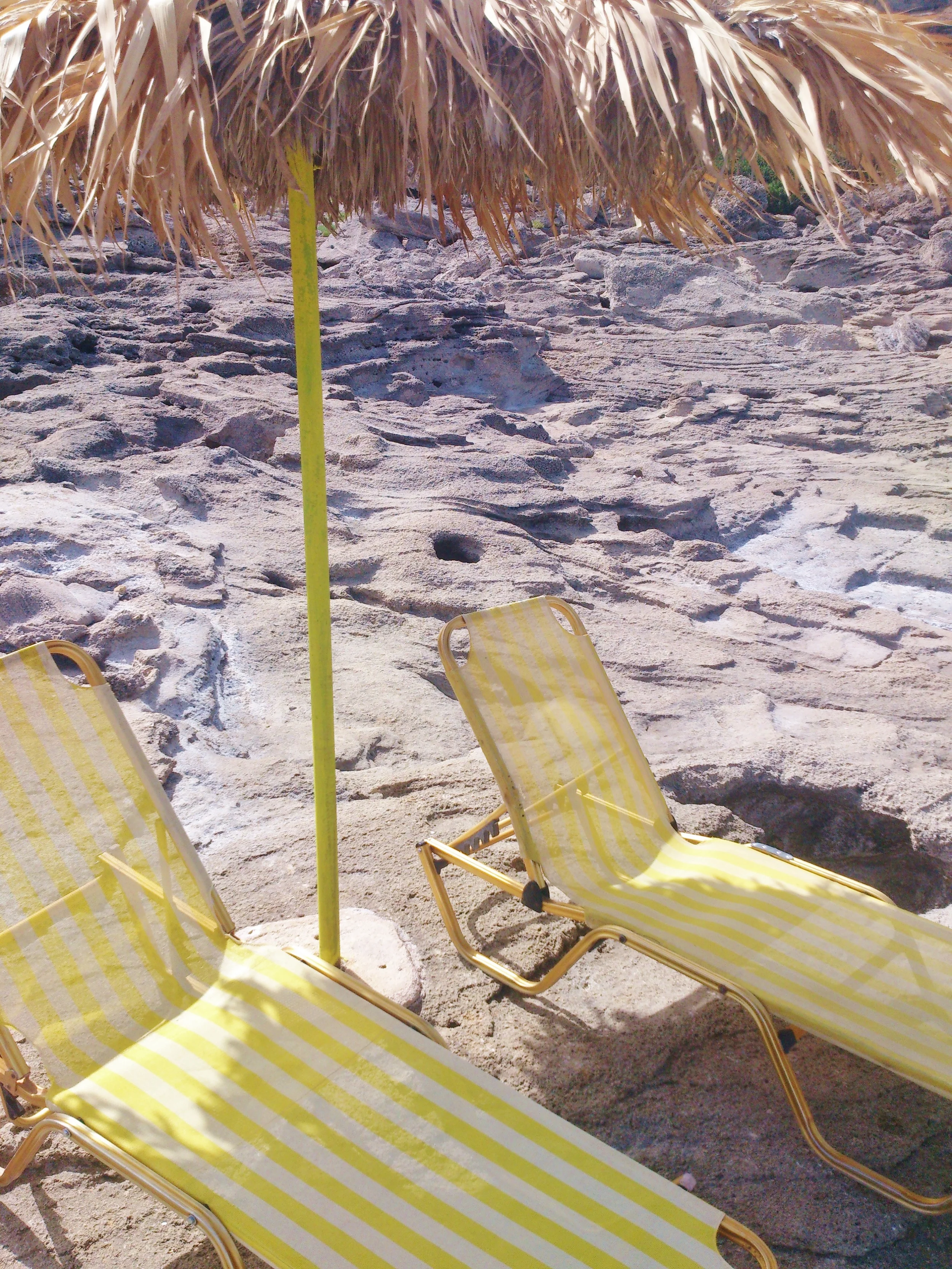 Sunbathing, in a lunar landscape...