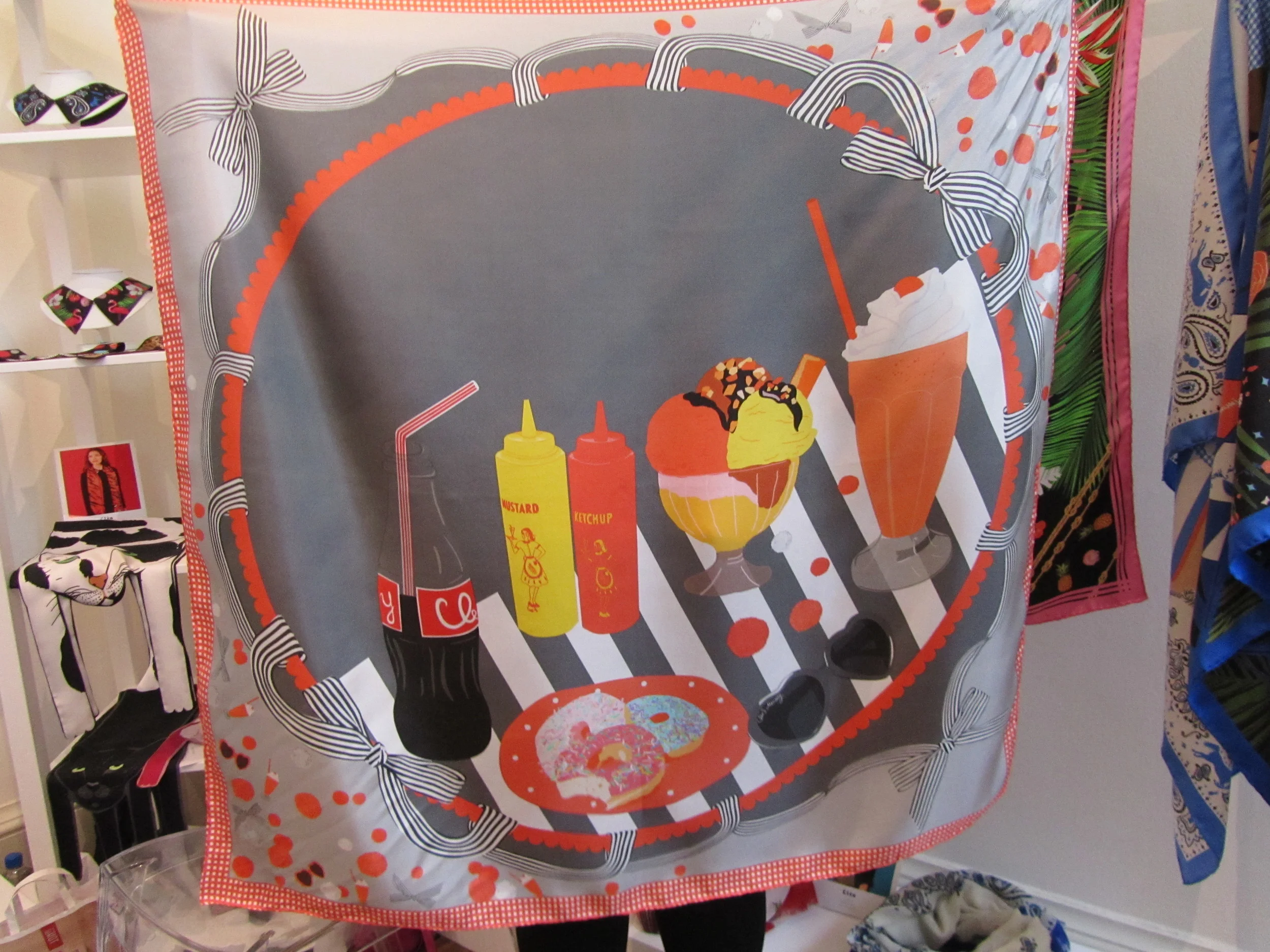 If Warhol was doing Pop Art in the Thirties... getting an appetite for Cleo Ferin Mercury's "Diner" scarf.