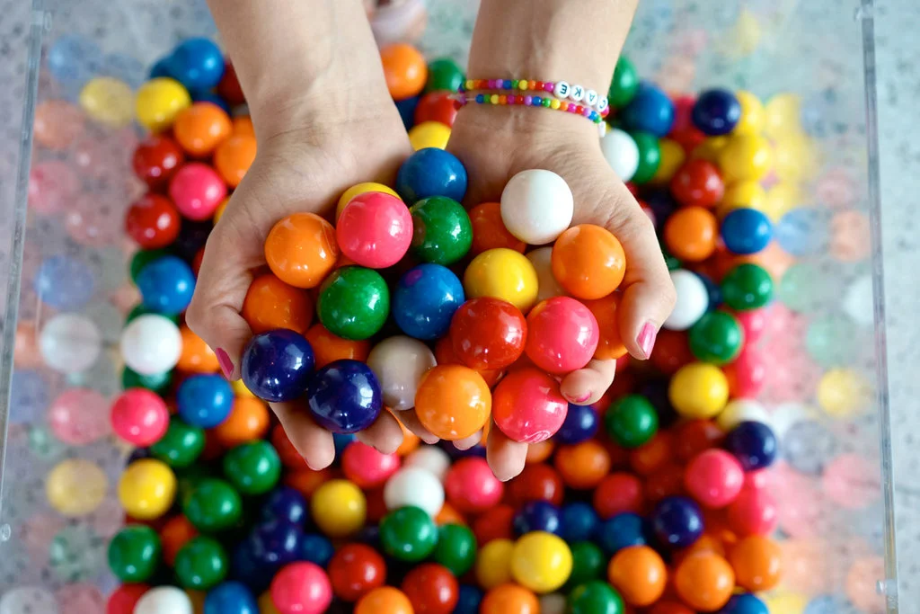 10000 Gumballs making up Amirah Kassem's installation at Brooklyn Museum's Artist's Ball. Photo courtesy of Tmagazine.