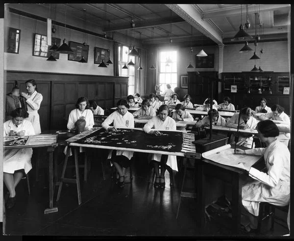 c.1937 Hand embroidery class - 1 Collection London College of Fashion - College Archive 