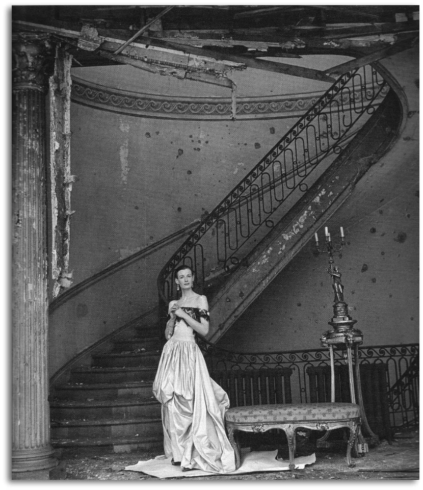 Evening dress by Rahvis, for British Vogue, June 1947 Photo by Clifford Coffin