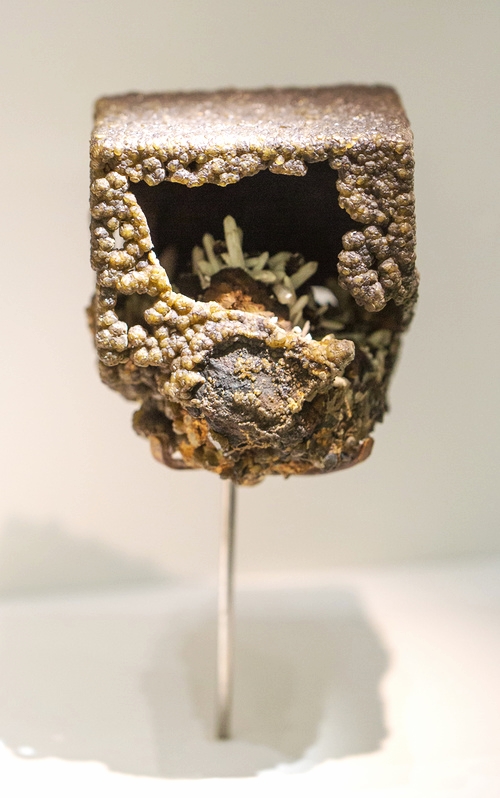 Box epimorph of siderite after fluorite from the Virtuous Lady mine in Devon. Image courtesy of Jolyon & Katya Ralph from www.Mindat.org