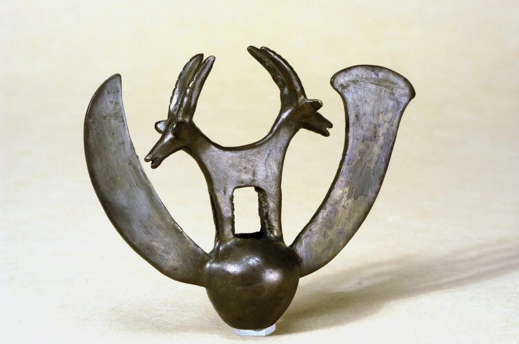 Double Ibex found in the hoard at Nahal Mishmar (courtesy of the Israel Museum via The Times of Israel website)