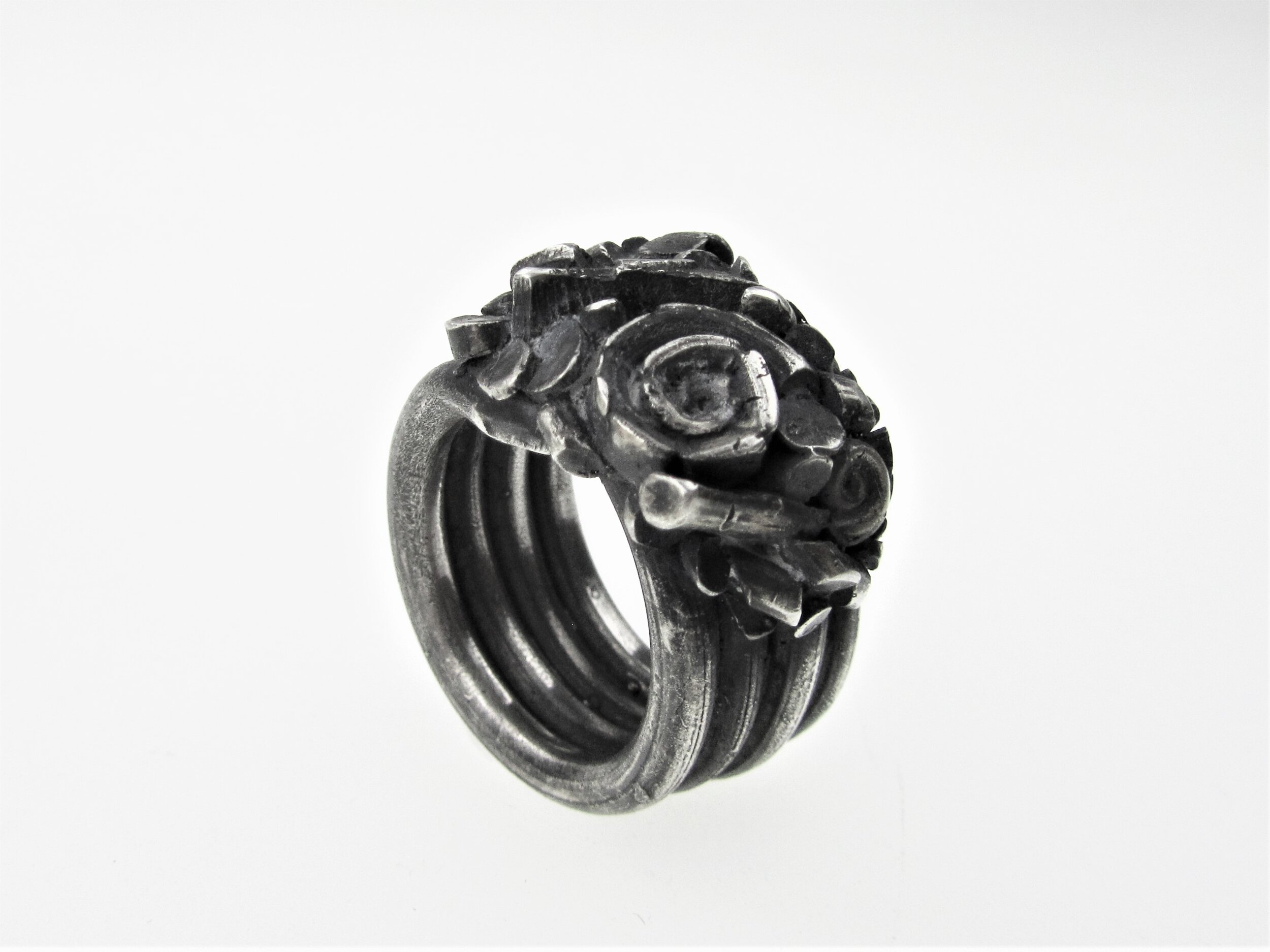 Caddis Collection Cluster Ring Silver