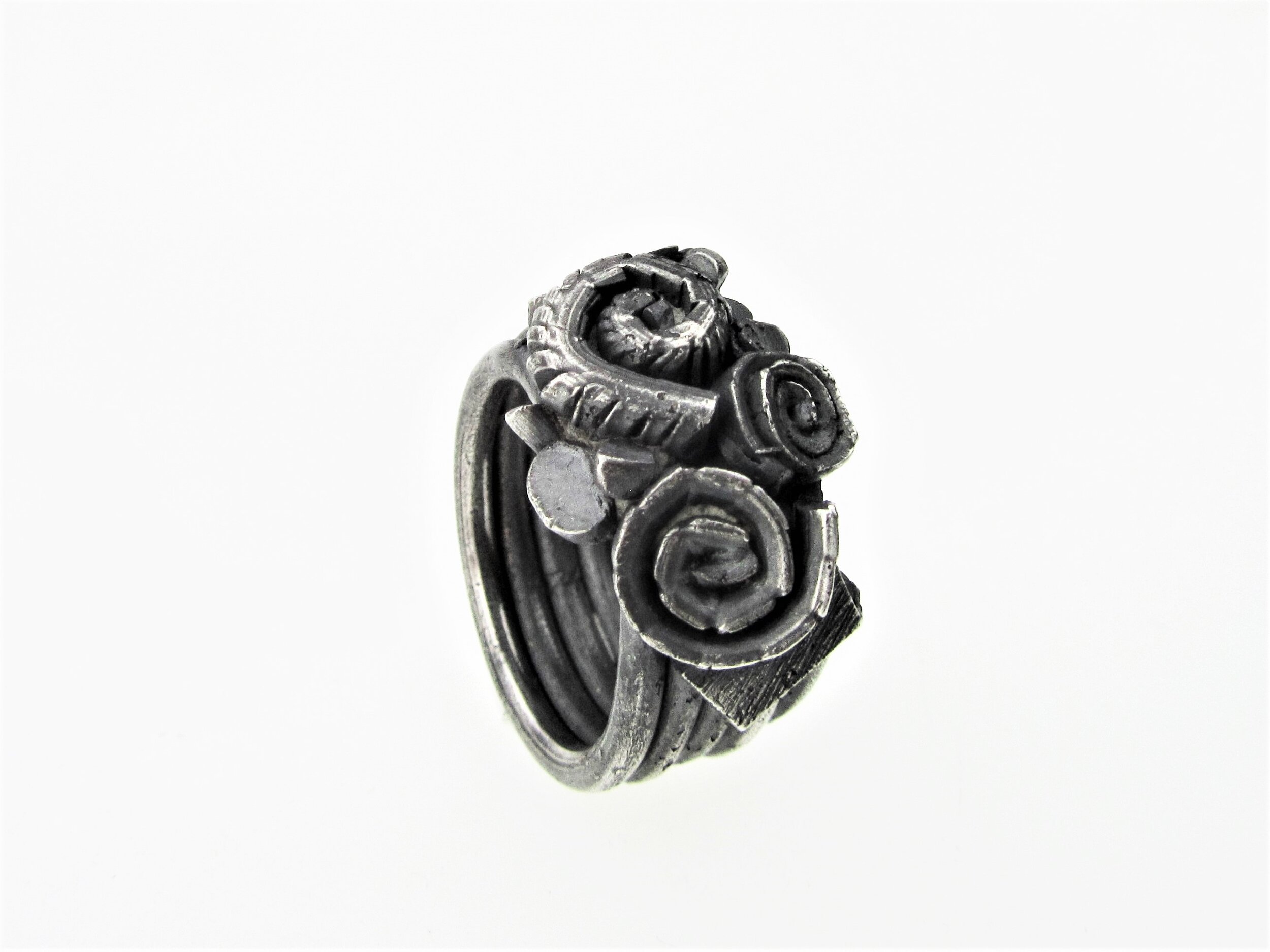 Caddis Cocoon Cluster Ring (ammonites)