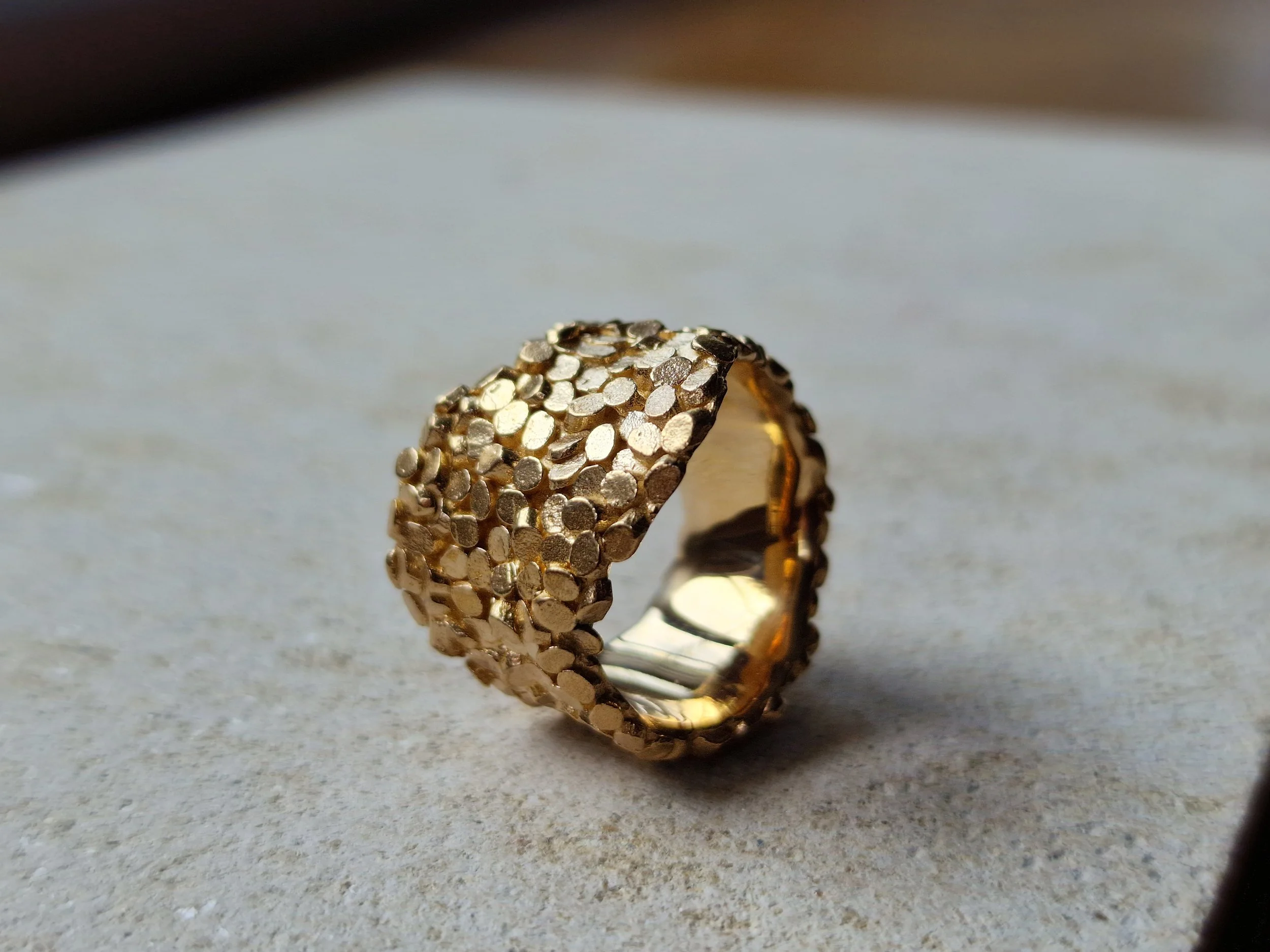 jade mellor undulating bronze caddis ring 9.jpg