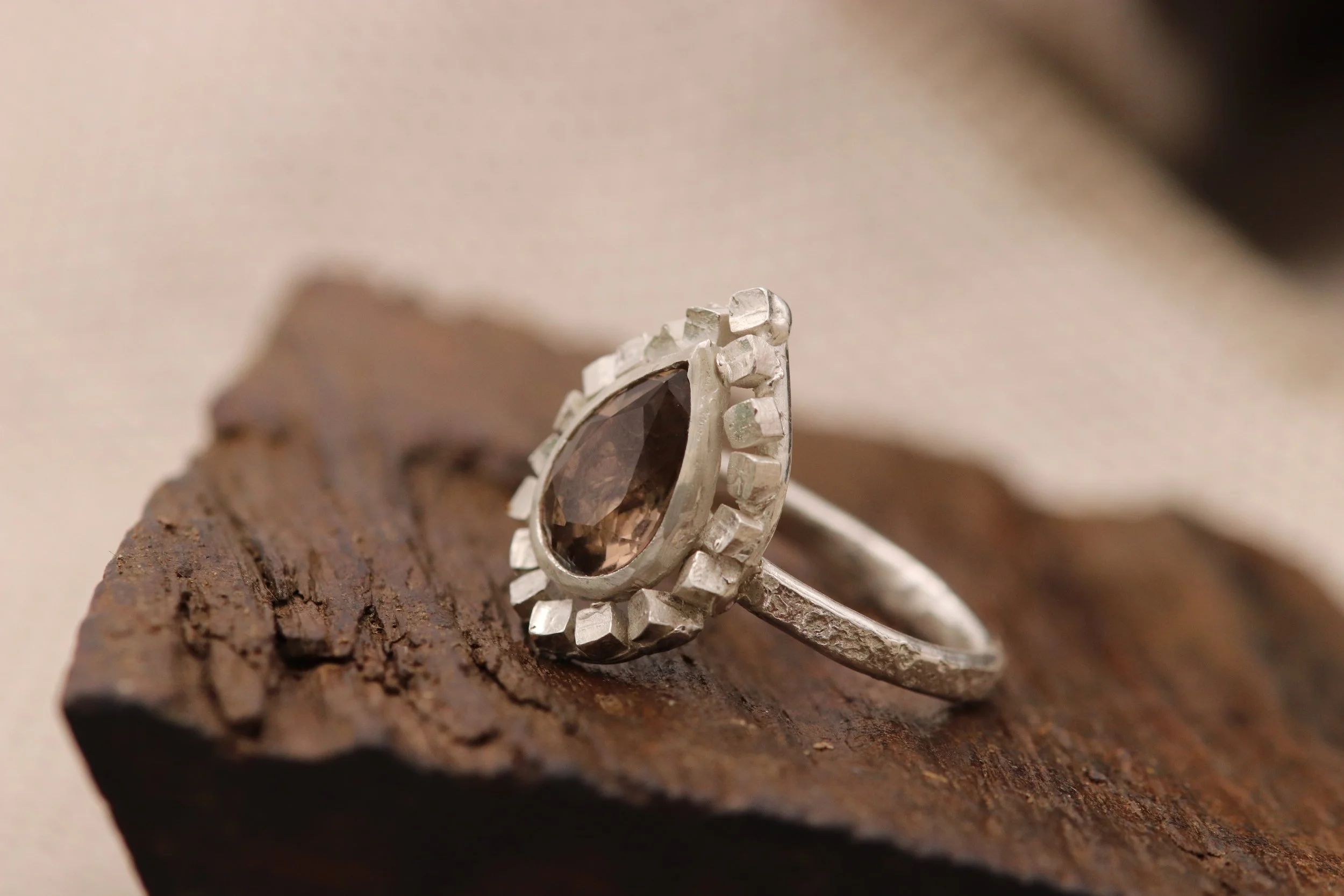 jade mellor cairngorm scottish quartz silver tesserae halo ring side 1.JPG