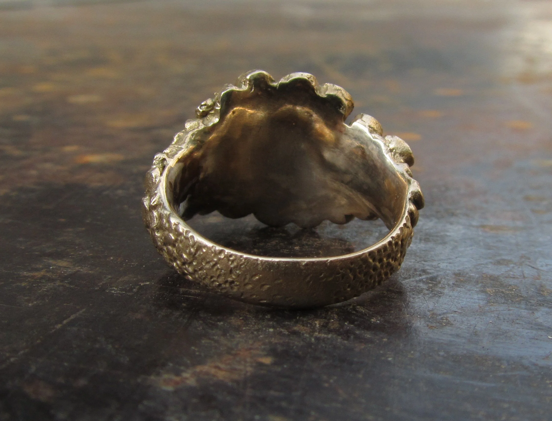 jade mellor garnet bronze caddis cluster ring reverse.JPG