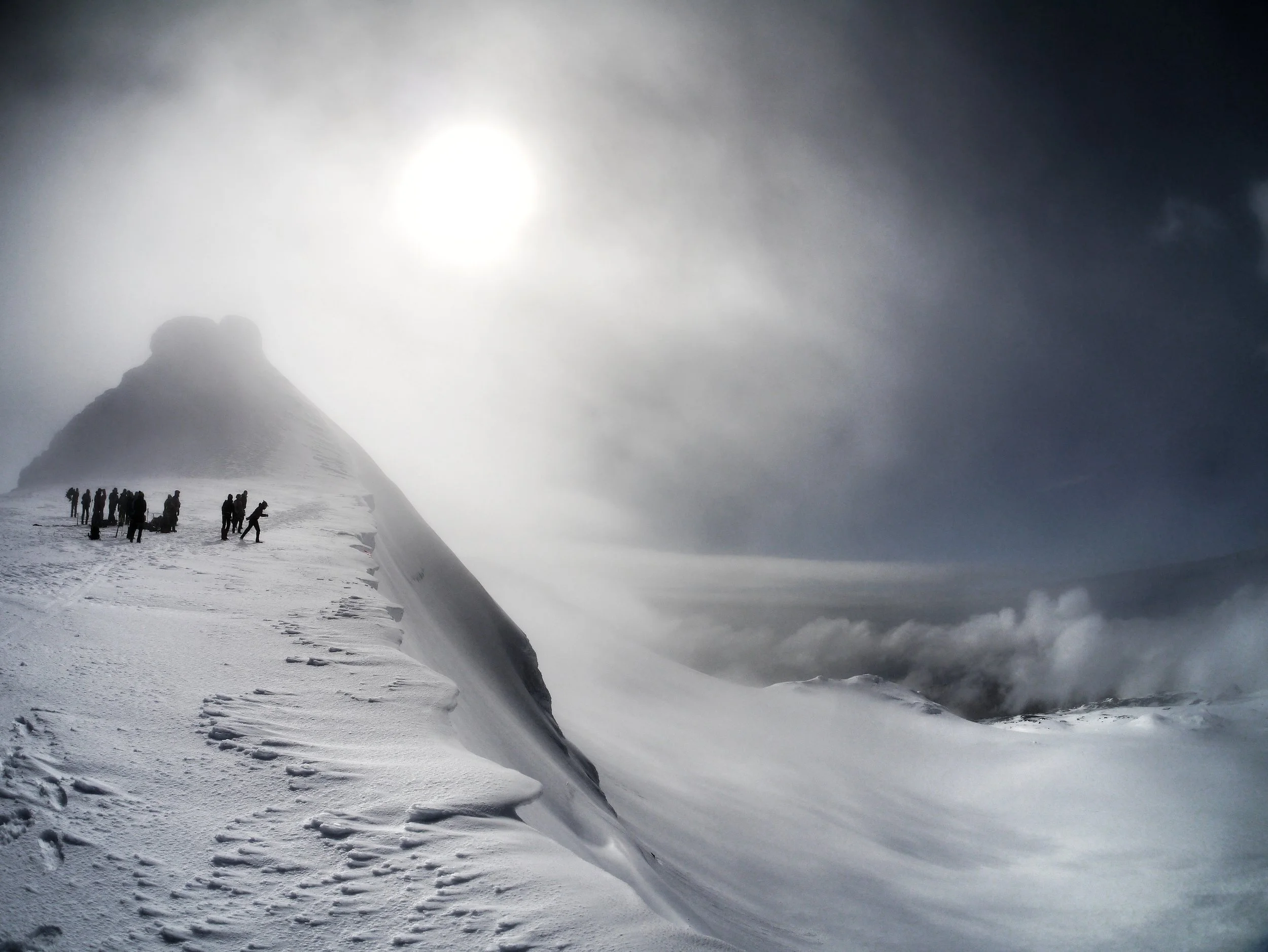 Admiring the summit view from Snæfellsjökull Glacier