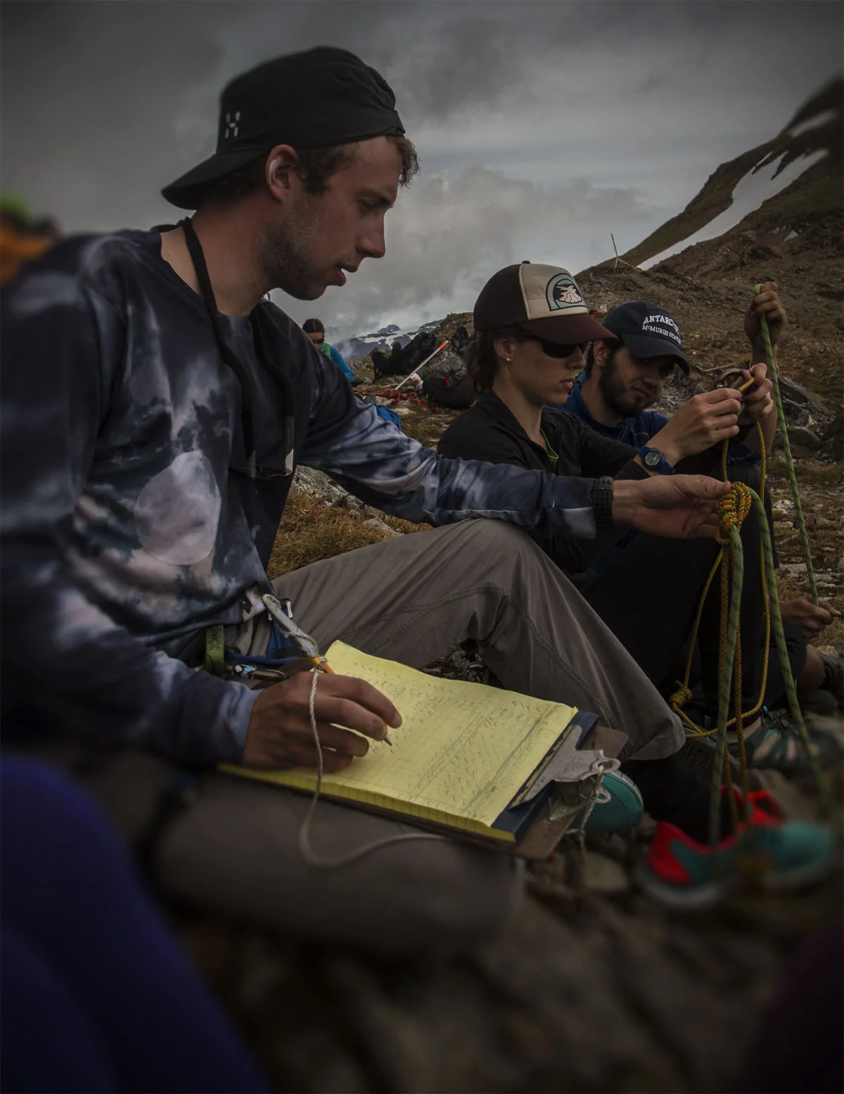 Adam Toolanen, Jamie Bradshaw, and Jai Beeman tying knots and friendships that if dressed properly, can last a lifetime. Photo: Adam Taylor