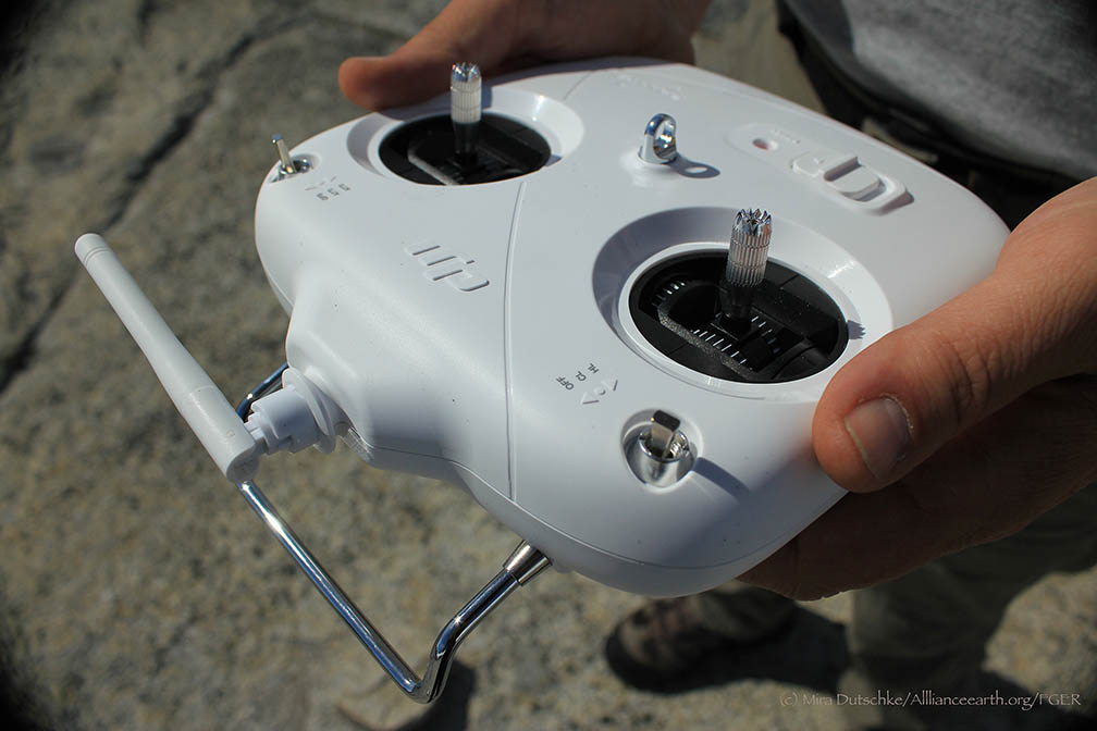  The remote control unit for the quadcopter.&nbsp; Photo by Mira Dutschke.  