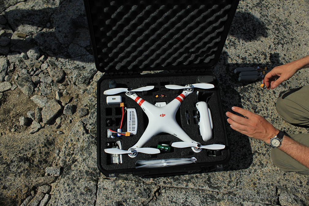  The quadcopter packed away for safe transport.&nbsp; Photo by Mira Dutschke.  