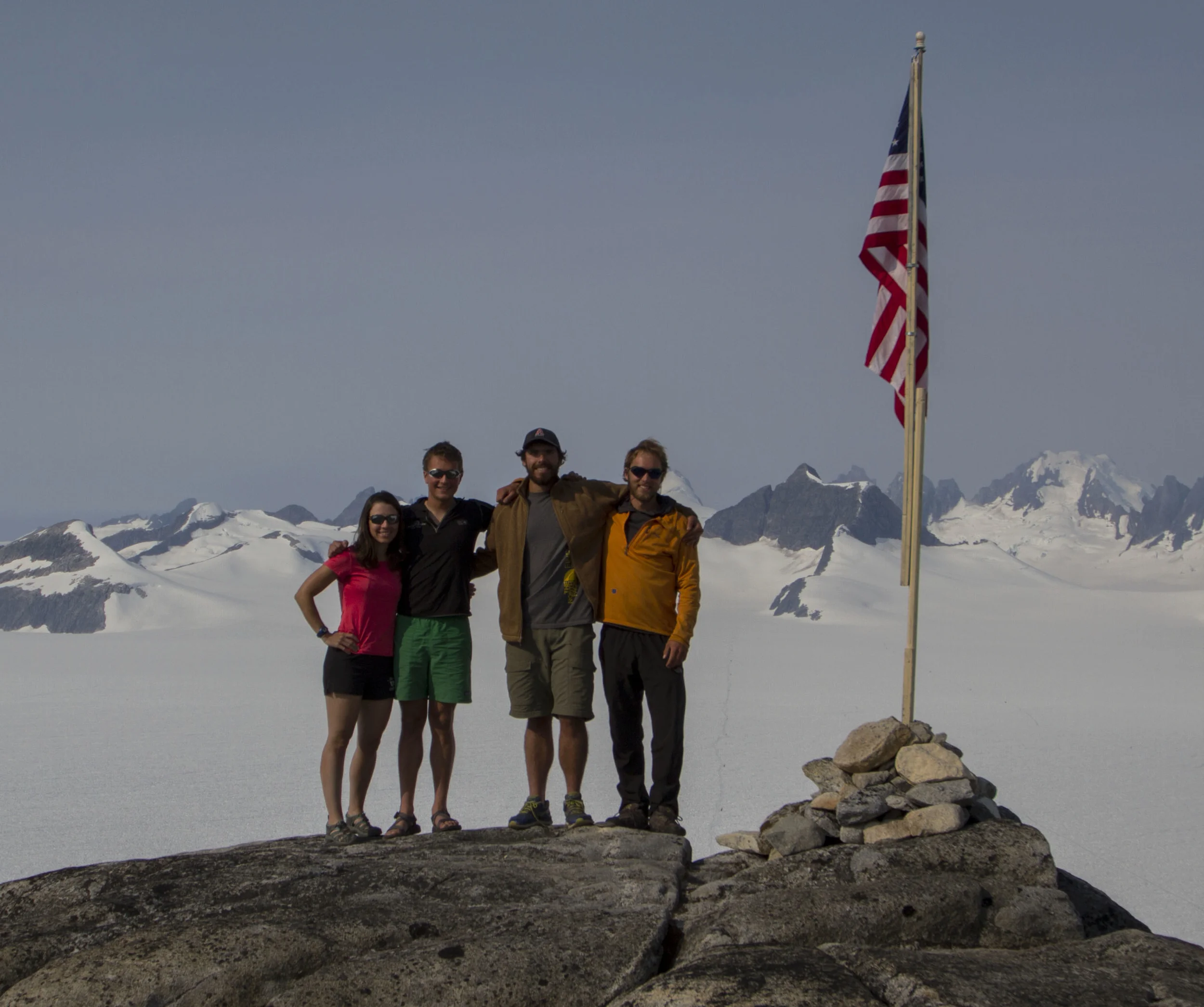 The 2013 NASA Alaska Space Grant awardees are (from left to right) Jamie Bradshaw, Grayson Carlile, Patrick Englehardt, and Jonathan Doty. Not pictured: Sarah Mellies. Photo by Adam Taylor. 