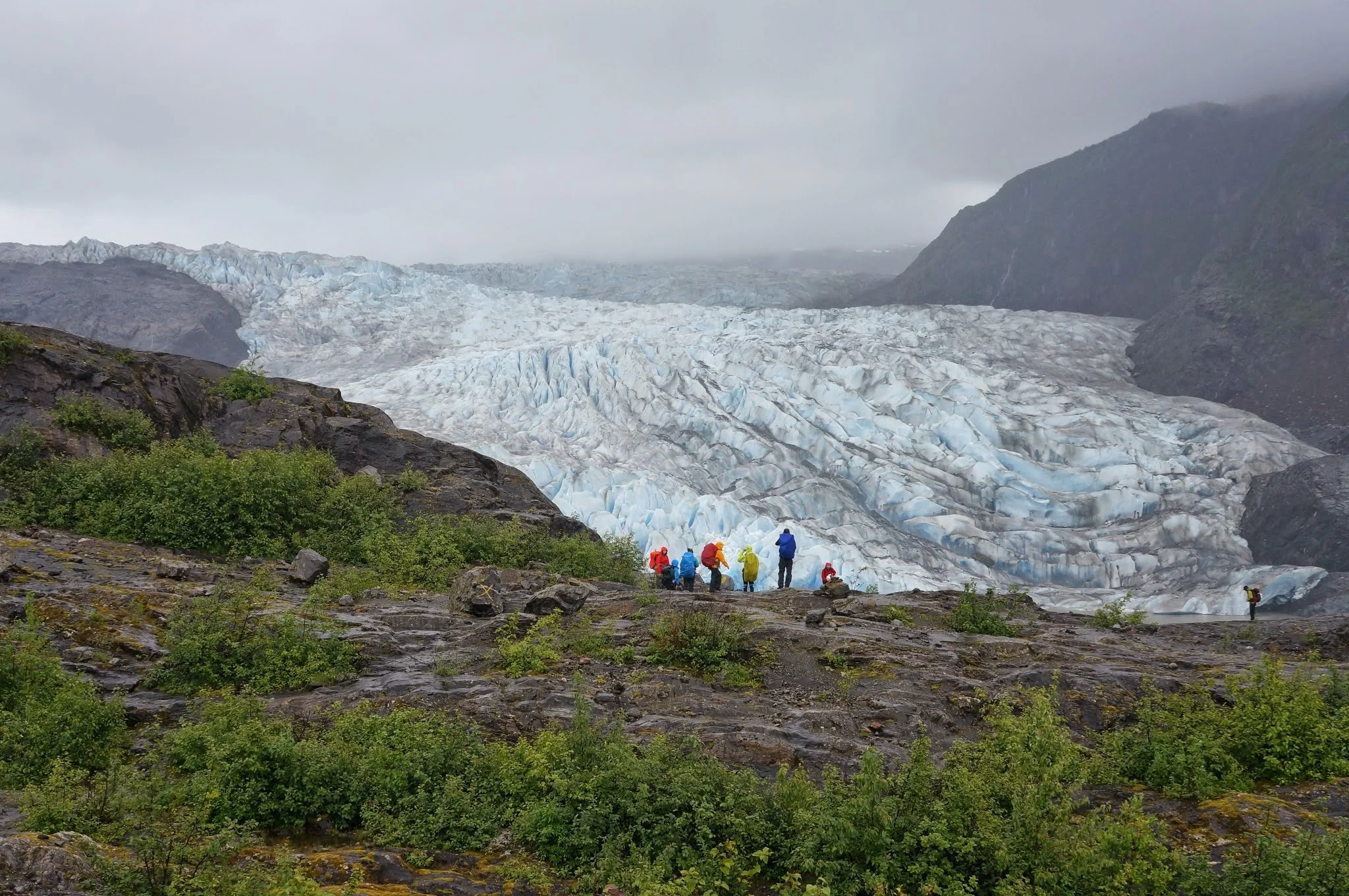 Students look out at the Mendenhall Glacier, and reflect on their new home for the next two months. (Photo by: Alexandre Mischler)
