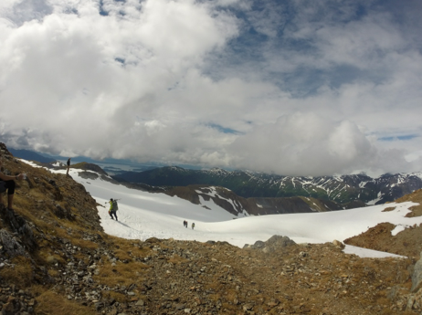 Looking down the "Gnarmigan" glacier