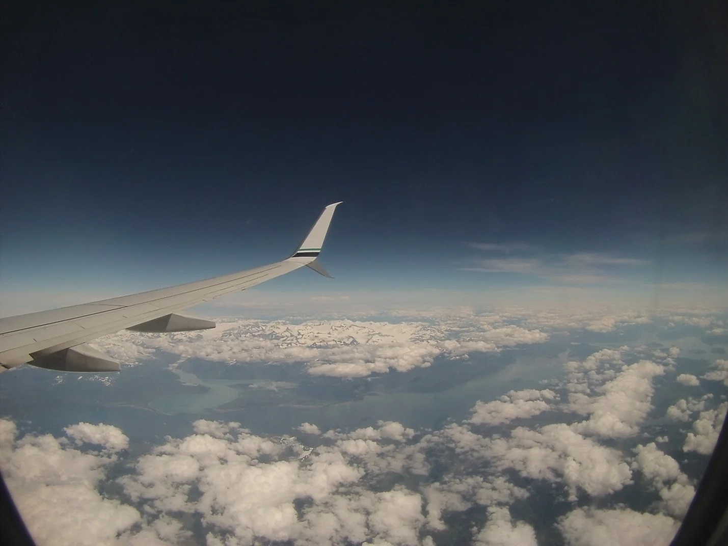 View of the Juneau Icefield from the air. Photo by author. 