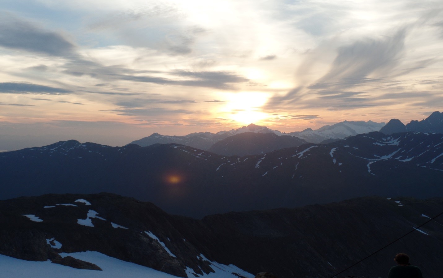 Sunset view looking westward from Camp 17. Photo by author.