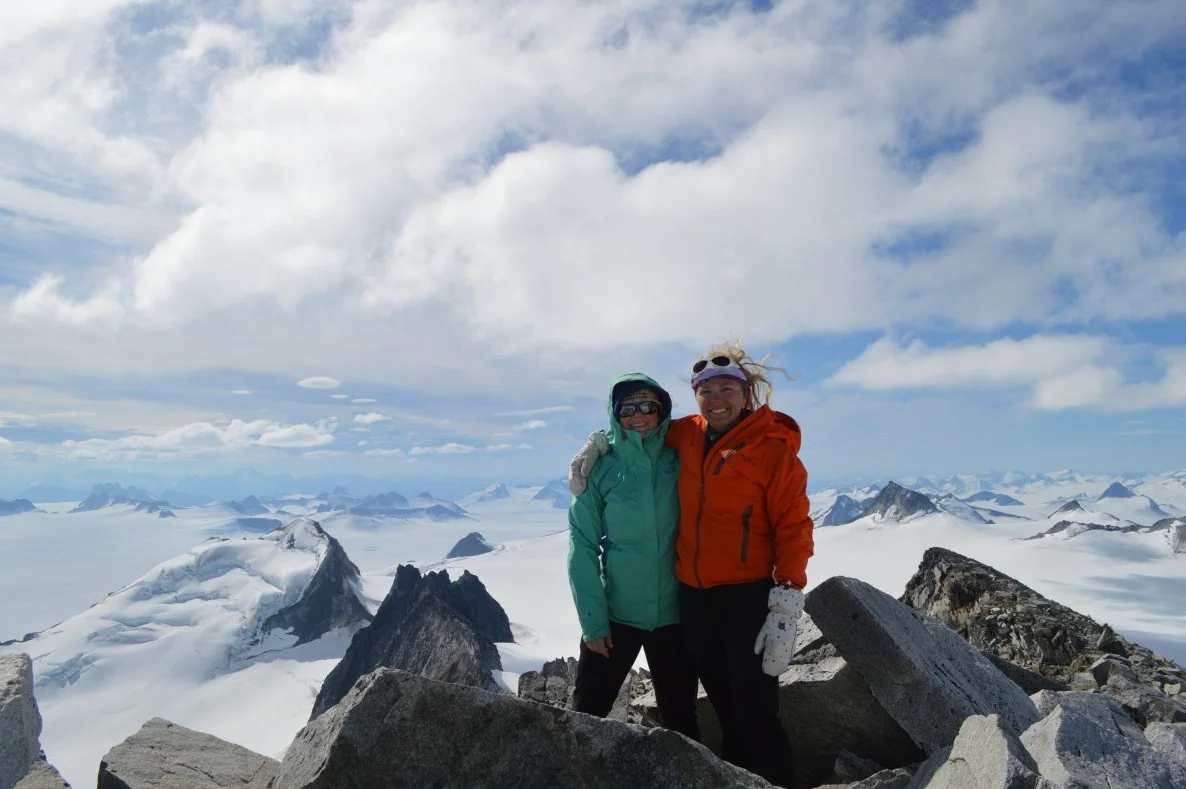 Ella and Rachel at the top of Mt. Moore (Photo Credit: Scott Braddock)