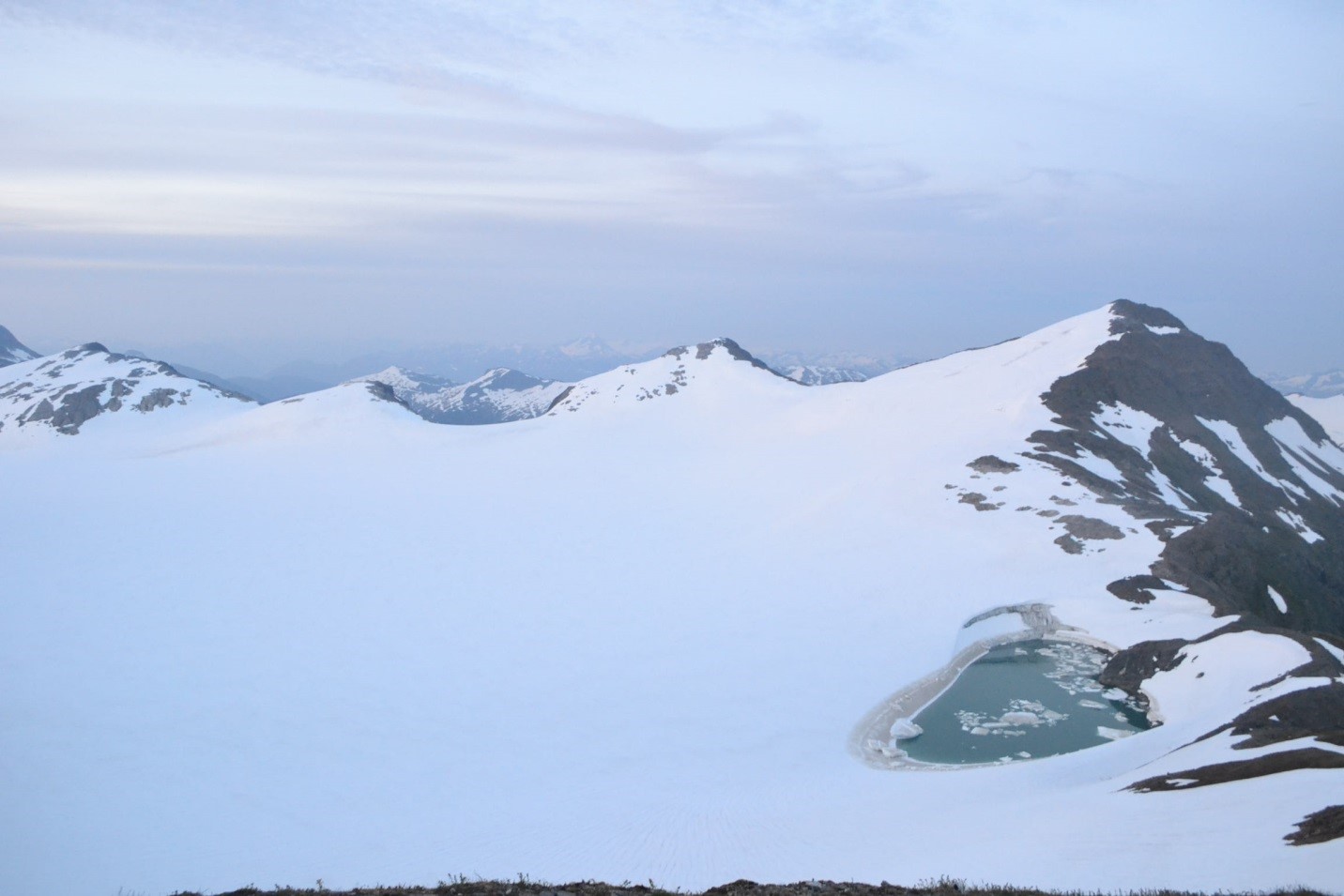 Lake Linda on the Lemon Creek glacier, mid-drainage. Photo by Joel Wilner.