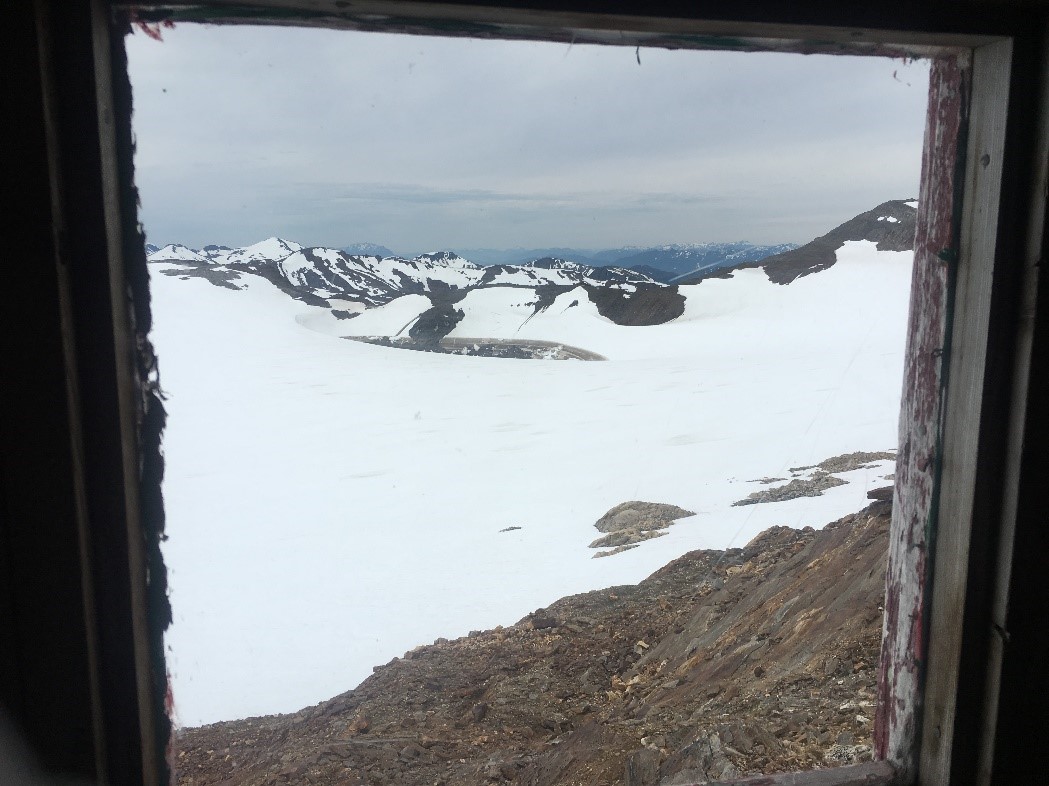 Double Wide outhouse window, Camp 17. Photo credit: Crystal Yong