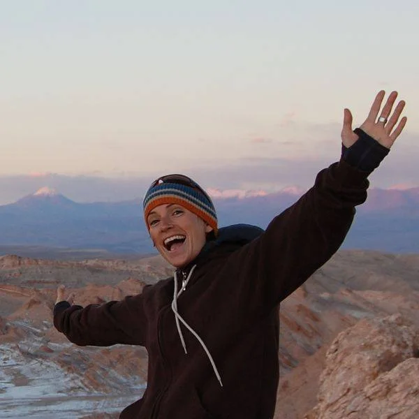 Lindsay loving the Atacama Desert sunset.