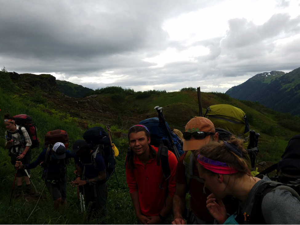 A trail party idles in the low alpine ecosystem. Photo credit: Annie Chen.