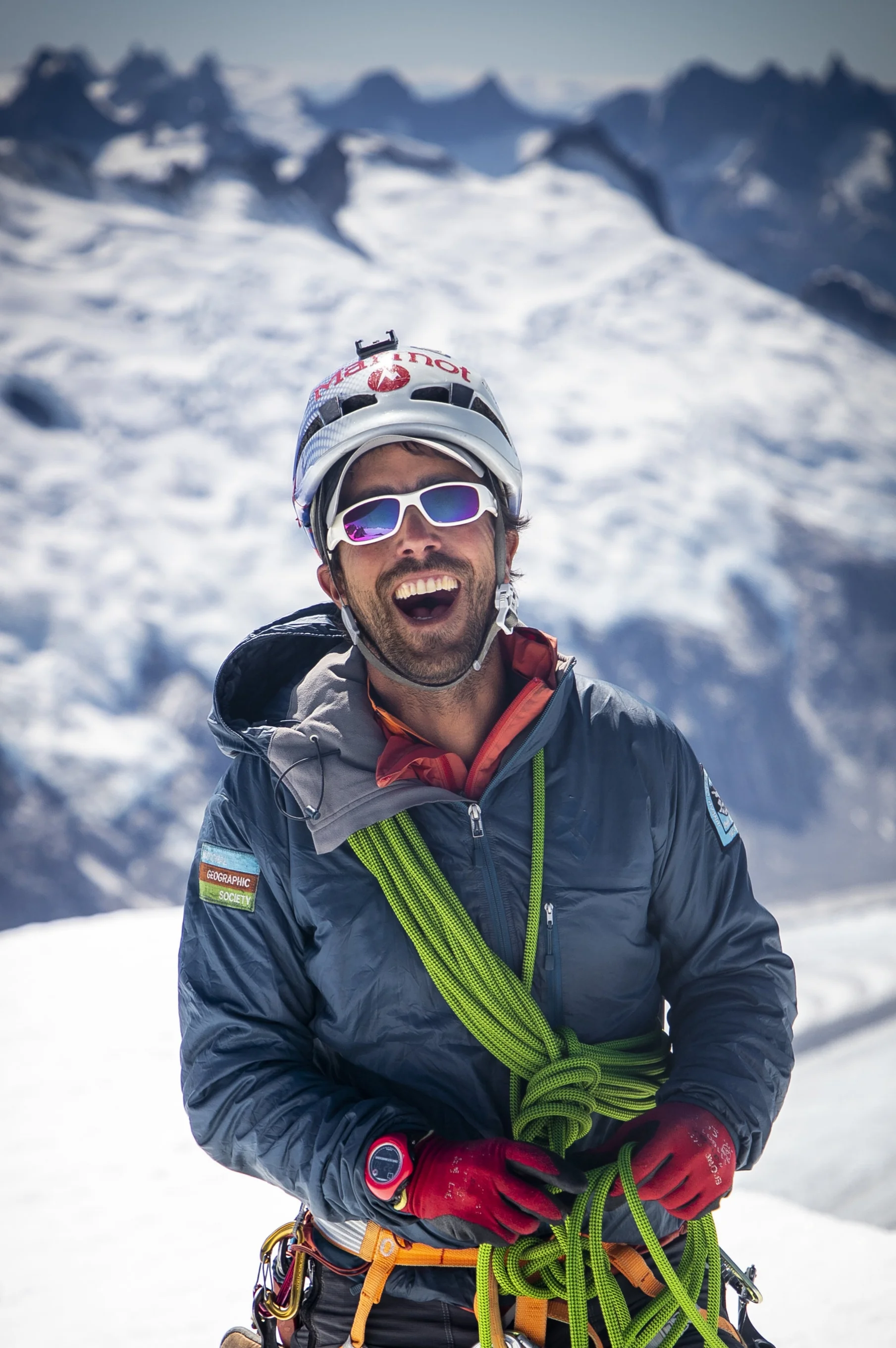 Ibai at the summit of Ogilvie Peak, above the Gilkey Trench. Photo: Andrew Opila.