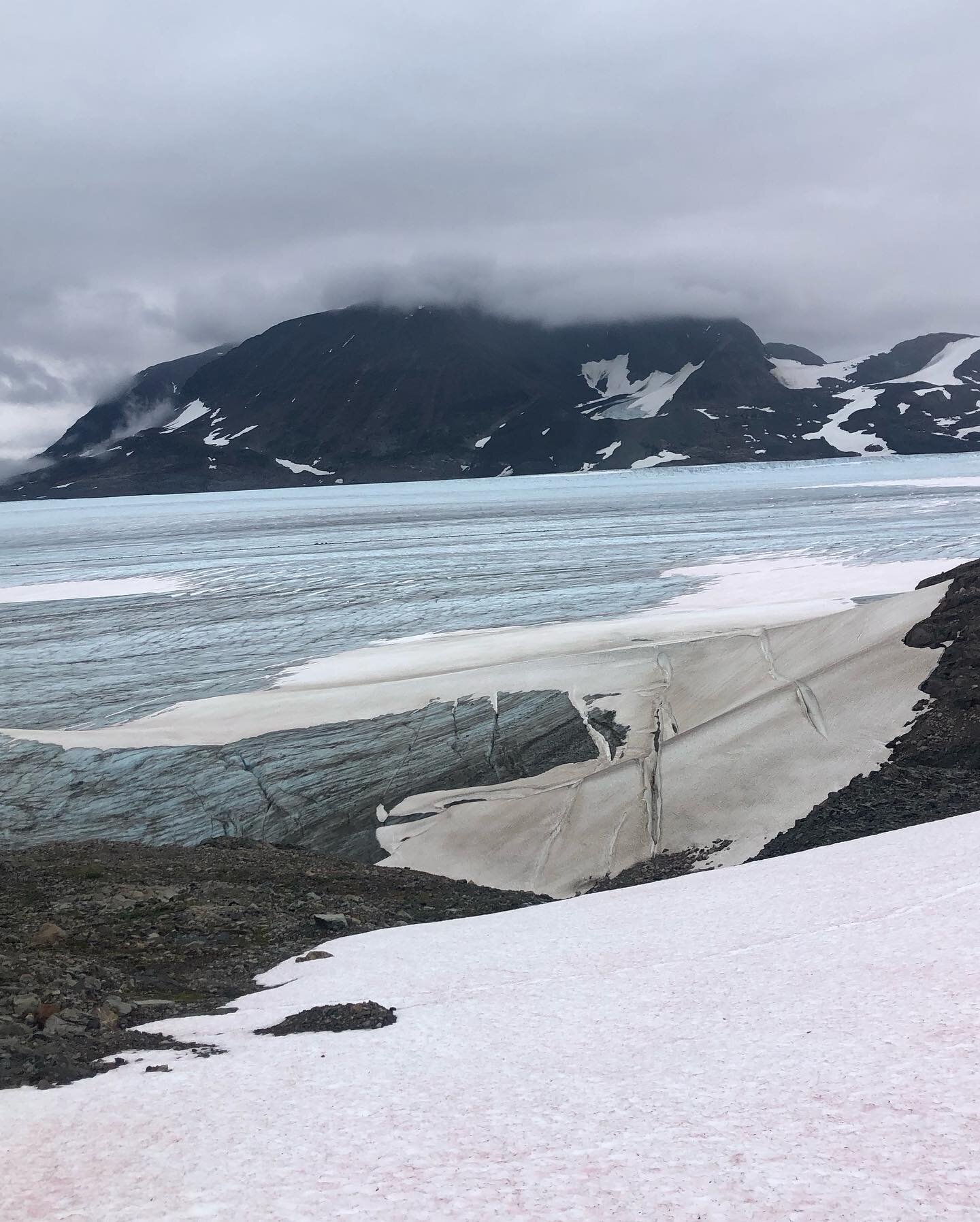 The Last Traverse/The End: 
The last traverse from C26 to Atlin was a long slog. We went from blue ice to marsh and forest to the small municipality in BC. We were greeted by a member of the Royal Mounted Police who made our border crossing official.