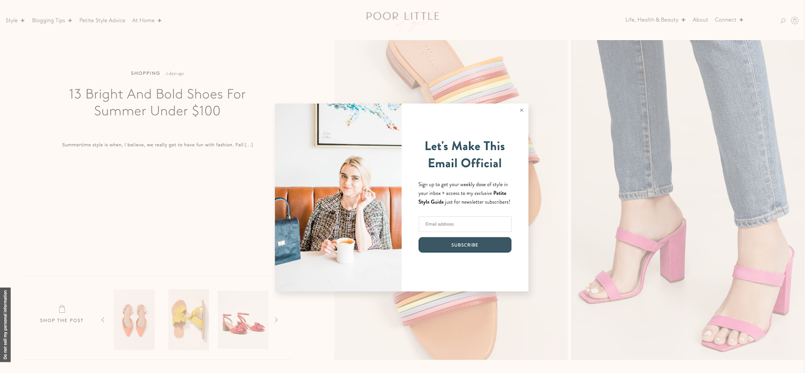 Flodesk pop-up form