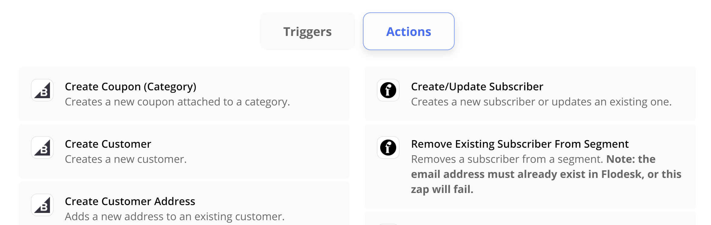 Flodesk Woocommerce actions