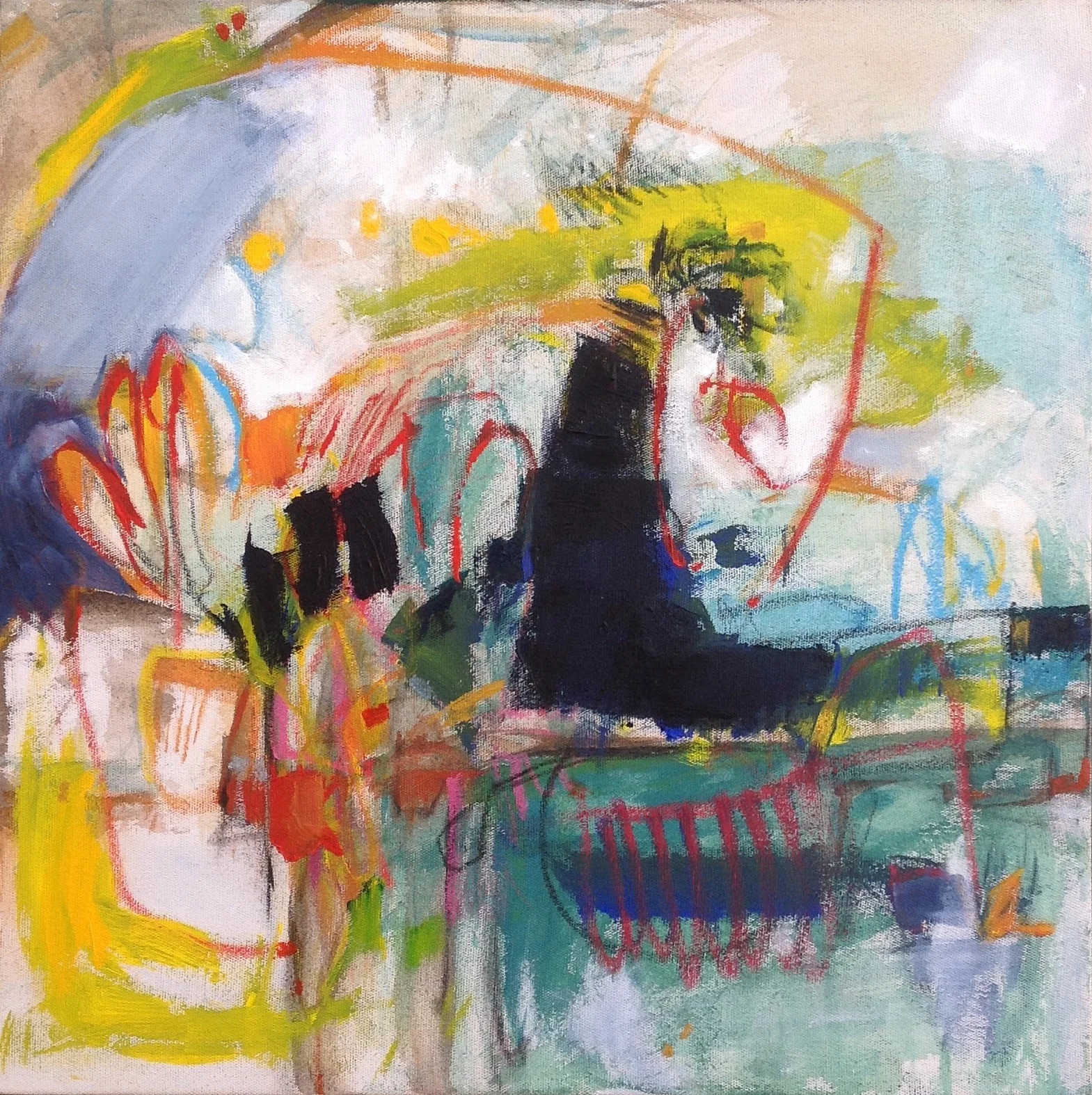 Cygnus and Lyra, 2015 / Mixed media on canvas, 15.75 x 16