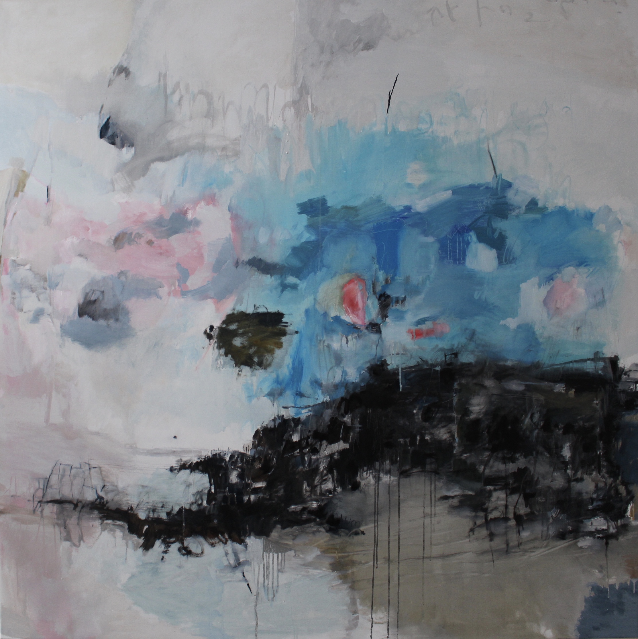 Black and Blue (Cups), 2018 / Oil on canvas, 48 x 48