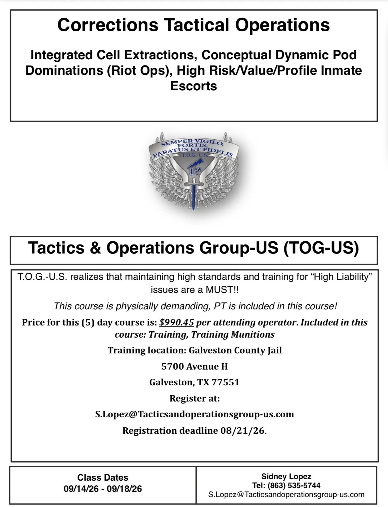 Integrated Cell Extractions, Conceptual Dynamic Pod Dominations (Riot Ops), High Risk/Value/Profile Inmate Escorts