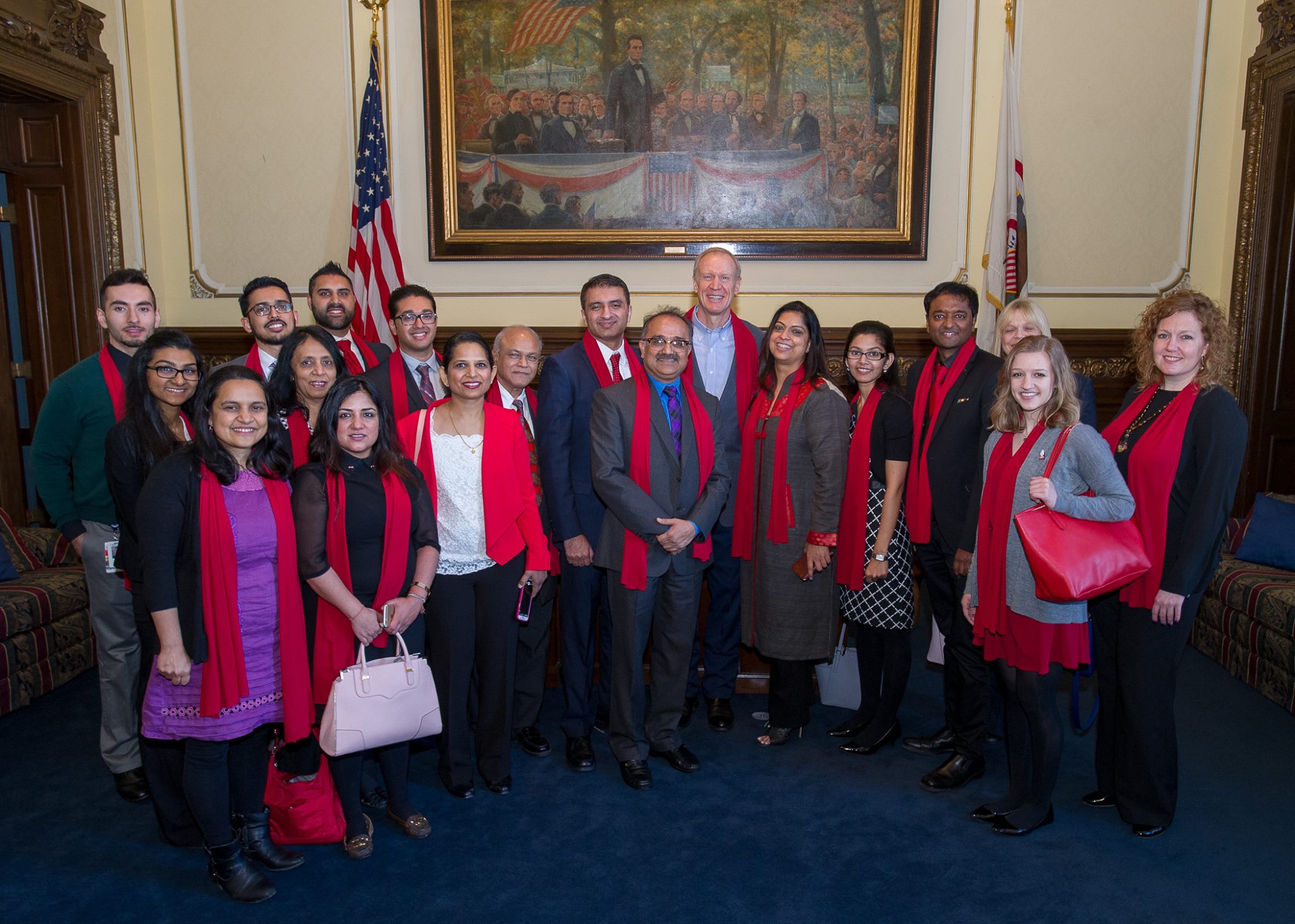 The Red Sari Coalition meeting Governor of Illinois, Bruce Rauner.