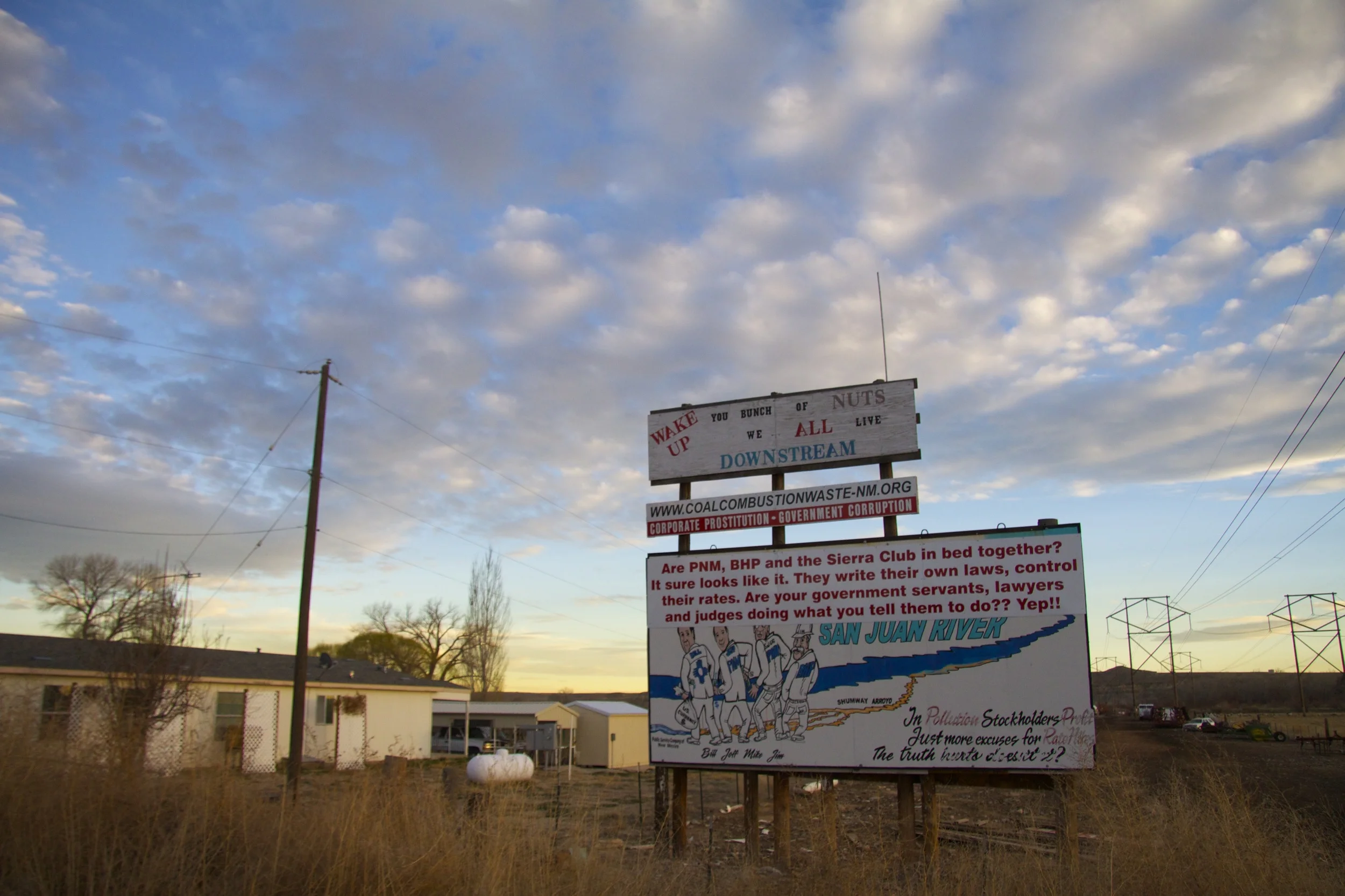 R.G. Hunt's anti-coal mine billboard near Waterflow, N.M. 