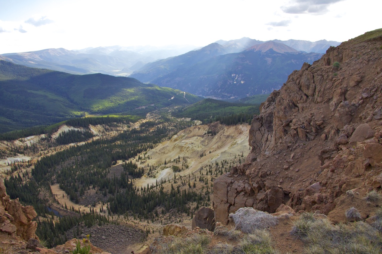 That's Colo. Hwy. 149 in the distance climbing Slumgullion Pass south of Lake City in Hinsdale County. © 2011 by Bobby Magill.