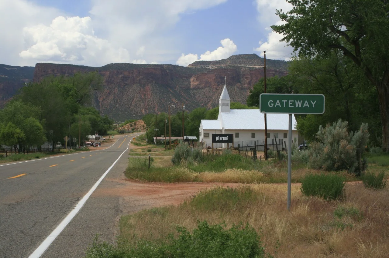 After an unforgettable trip through Unaweep Canyon, Hwy. 141 deposits you in Gateway, along the Dolores River. © 2007 by Bobby Magill