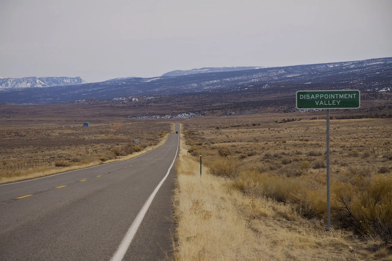 After winding through the Dolores River Canyon south of Gateway, Hwy. 141 skirts by Naturita before turning south to the Big Gypsum and Disappointment valleys, one of the most remote areas of Colorado, where hardly any development at all mars the landscape. South of here, 141 heads into the Dolores River canyon again before meeting up with U.S. 141 near Dove Creek, southeast of Monticello, Utah. © 2010 by Bobby Magill