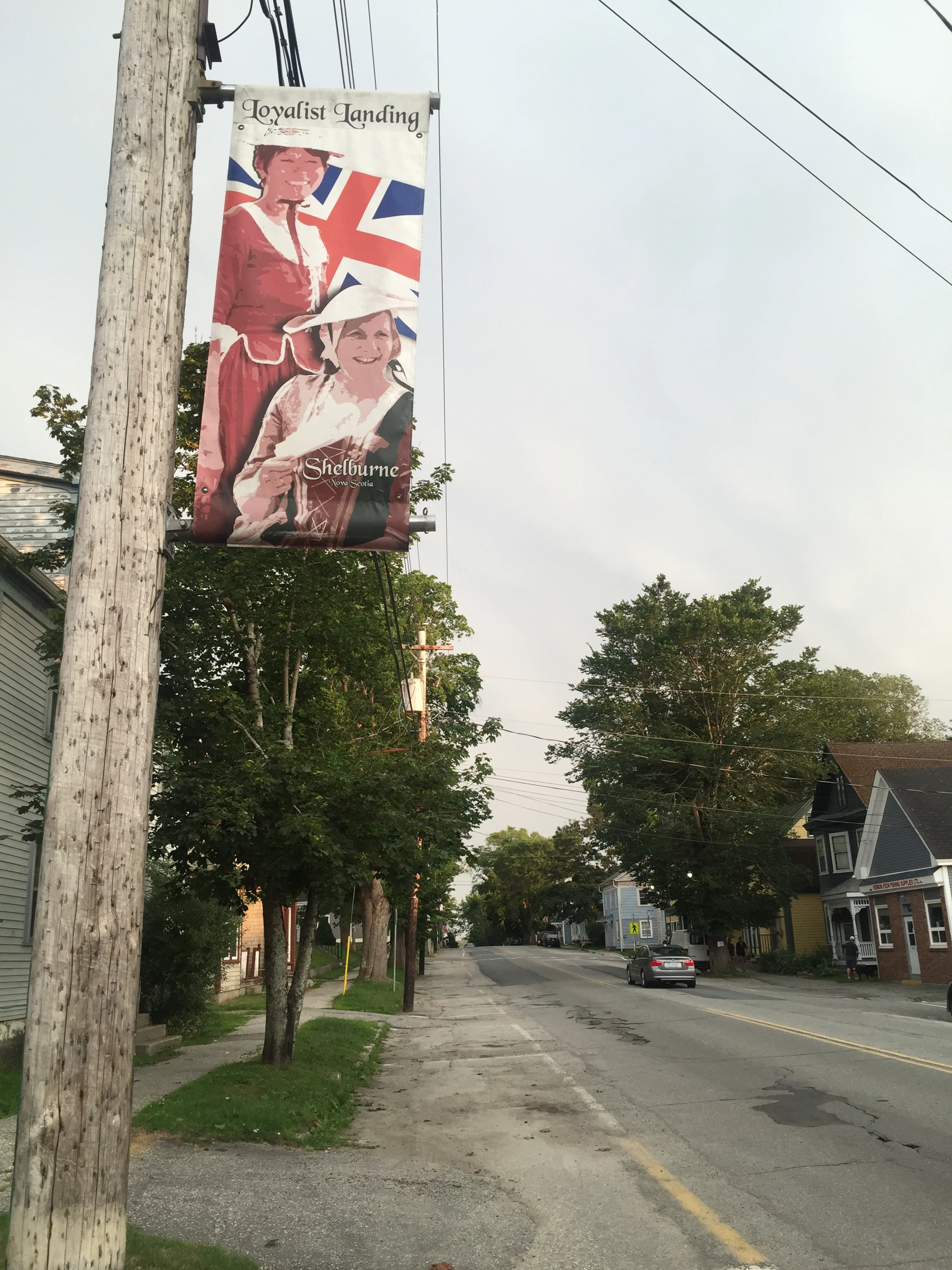 Shelburne was founded by English loyalists during the Revolution, and the town is quite proud of it. There are more Union Jacks flying here than maple leaves. 