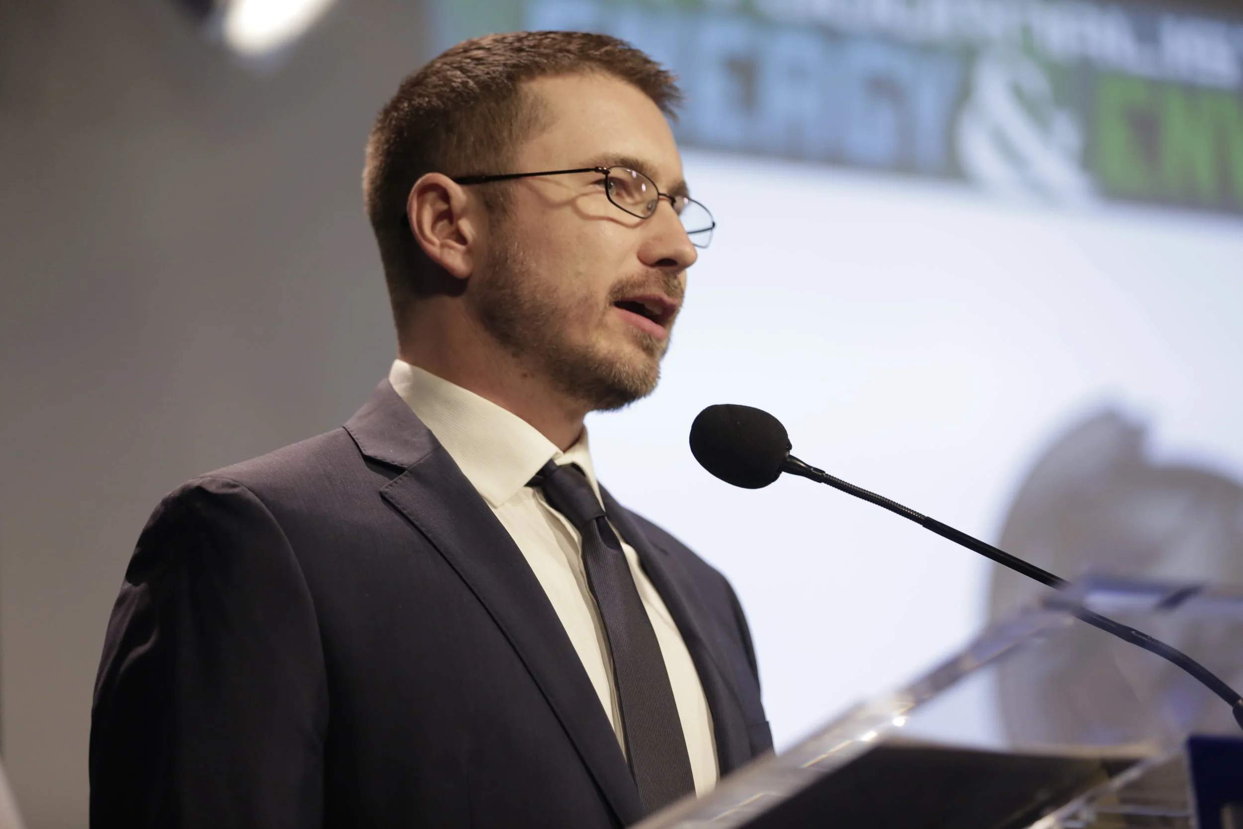 Speaking at the Wilson Center in Washington, D.C., Jan. 2017.