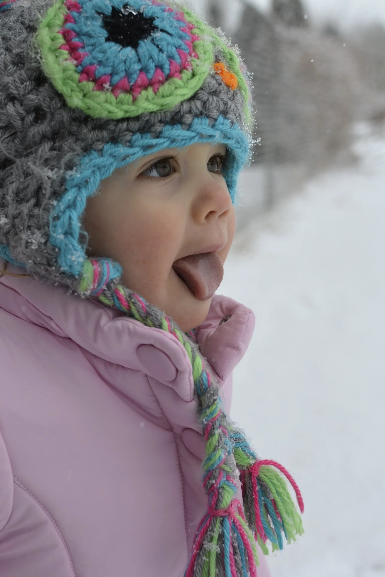 catching snowflakes