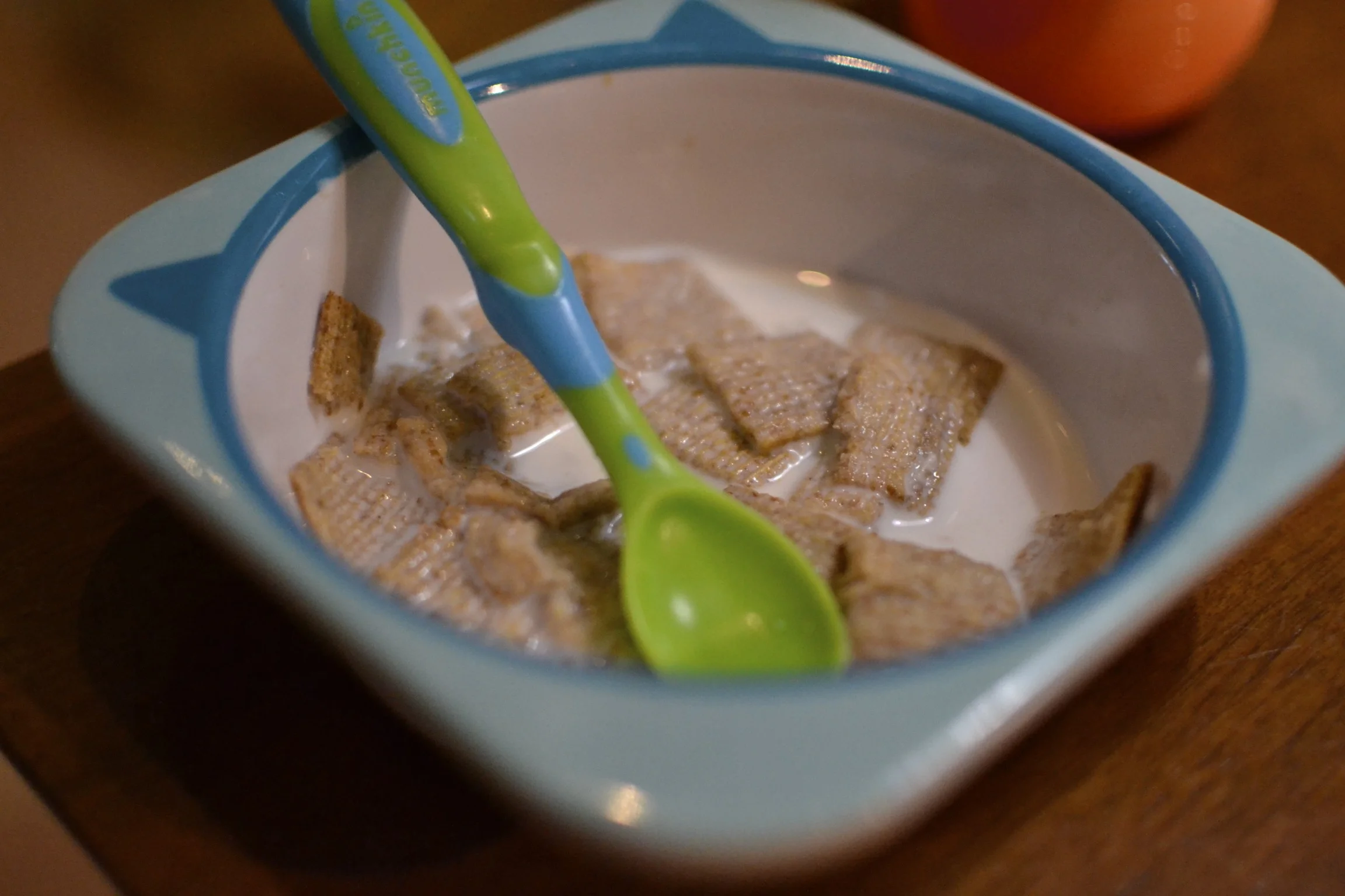 thanks to nanna, channing is now a huge fan of cereal and milk