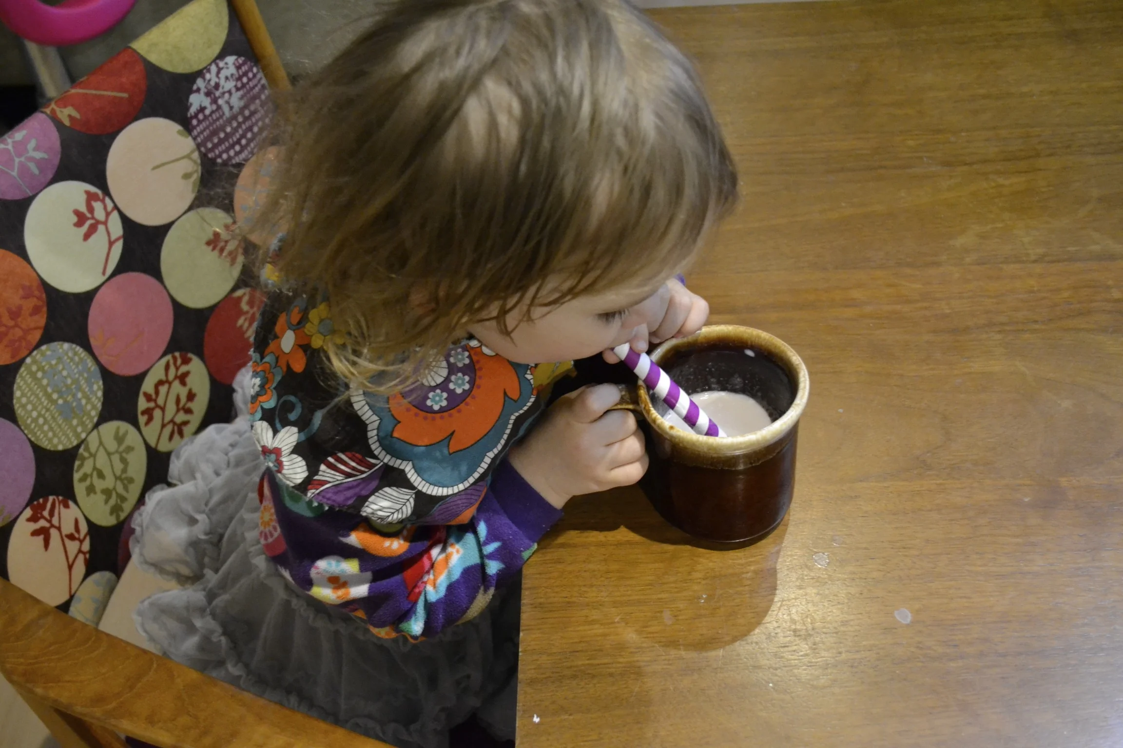 hot cocoa with stripy straws is always a good choice