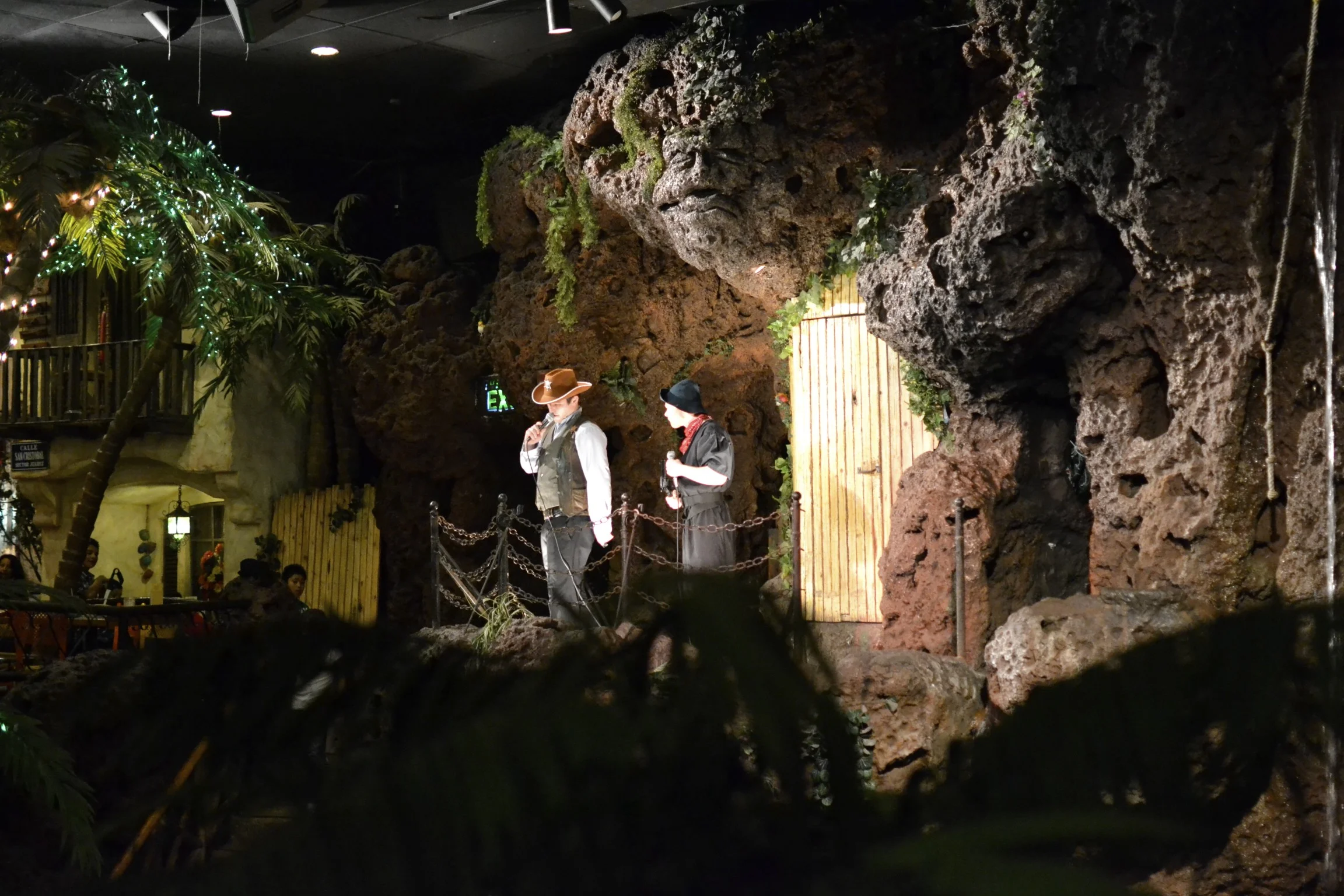 a silly skit before black bart dives into the water